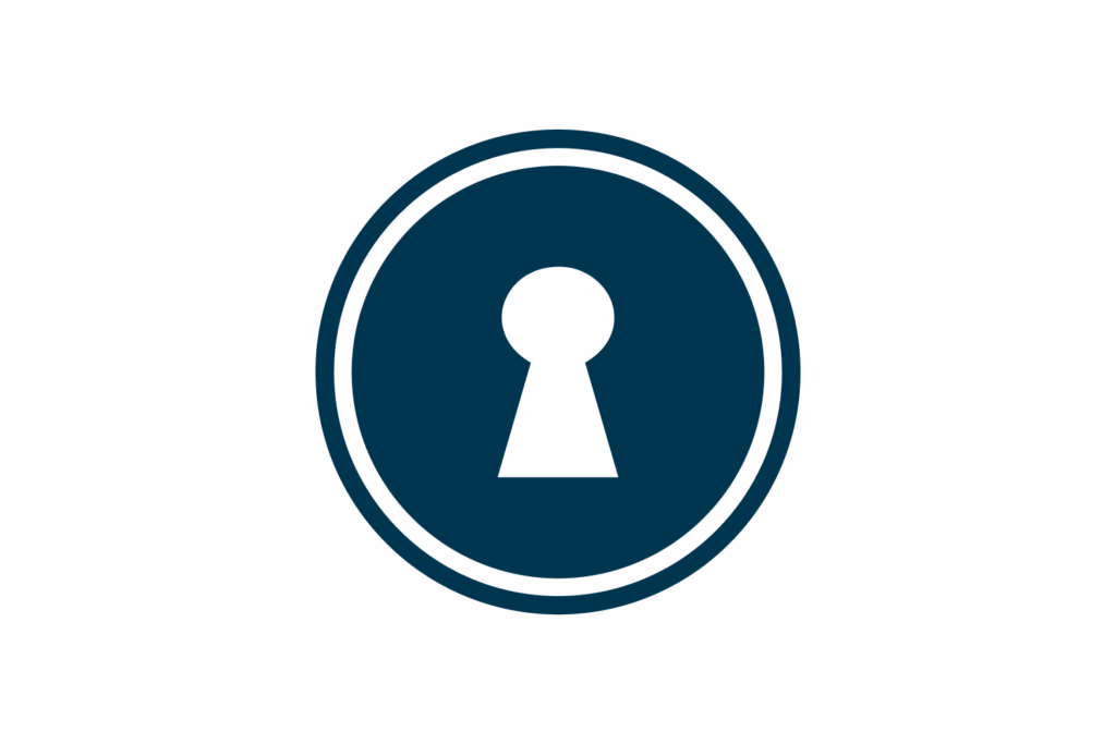 A keyhole from the SPDA logo