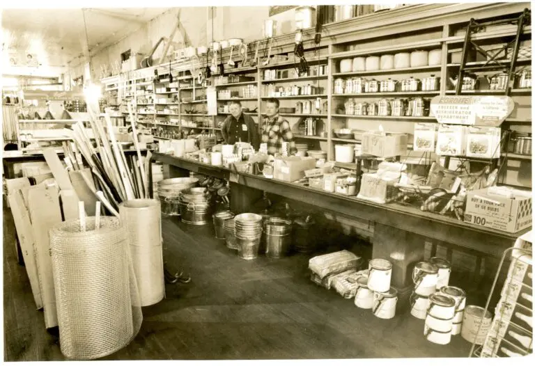 Potter's Old Store Interior with Workers